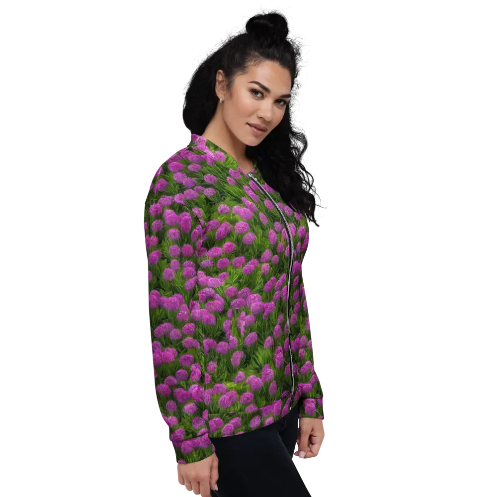 Magenta Meadow on Bomber Jacket — Right
