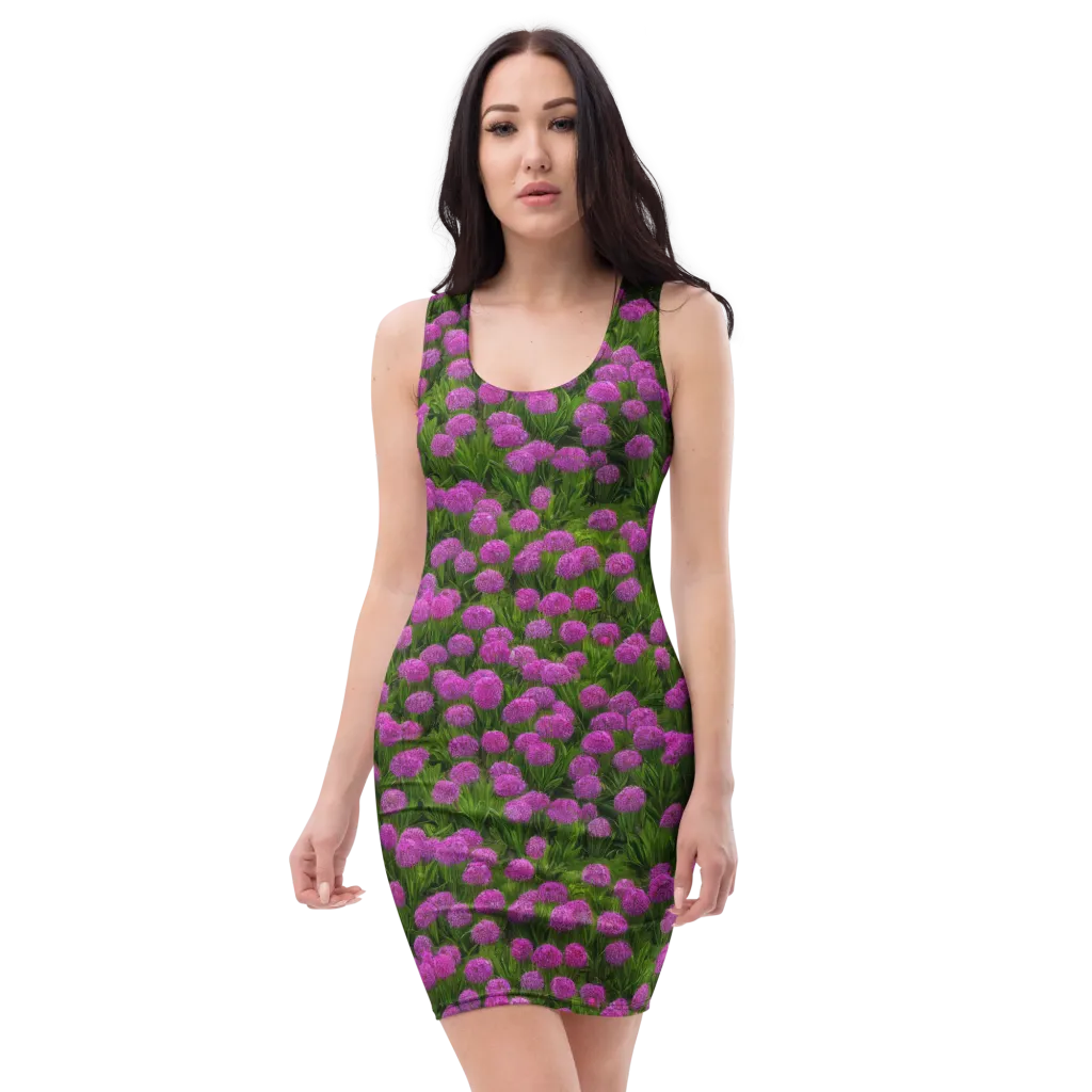 Magenta Meadow on Bodycon Dress — Front