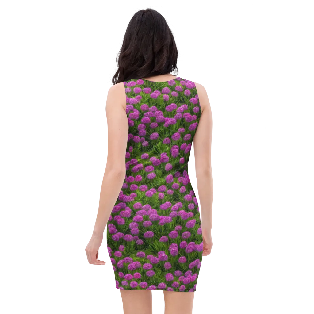 Magenta Meadow on Bodycon Dress — Back