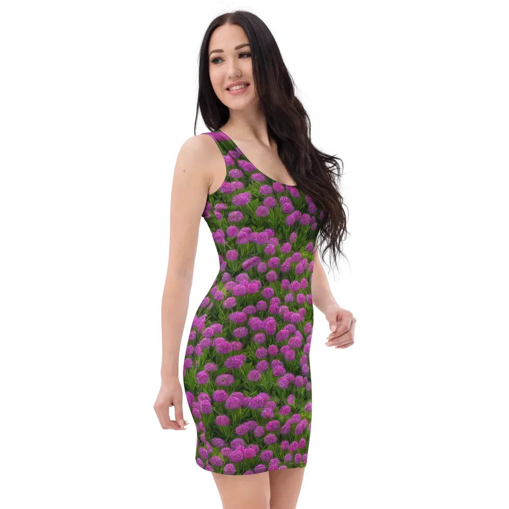 Magenta Meadow on Bodycon Dress — Right Front