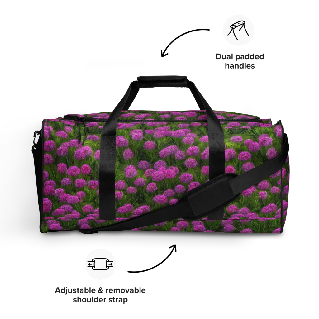 Magenta Meadow on Duffle Bag — Front