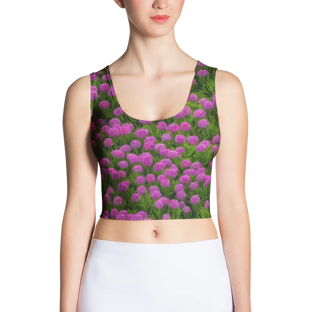 Magenta Meadow on Crop Top — Front