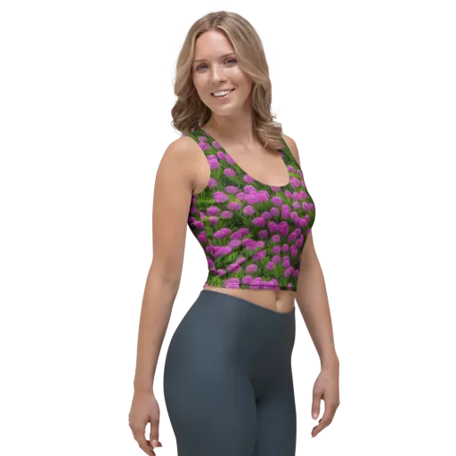 Magenta Meadow on a Crop Top