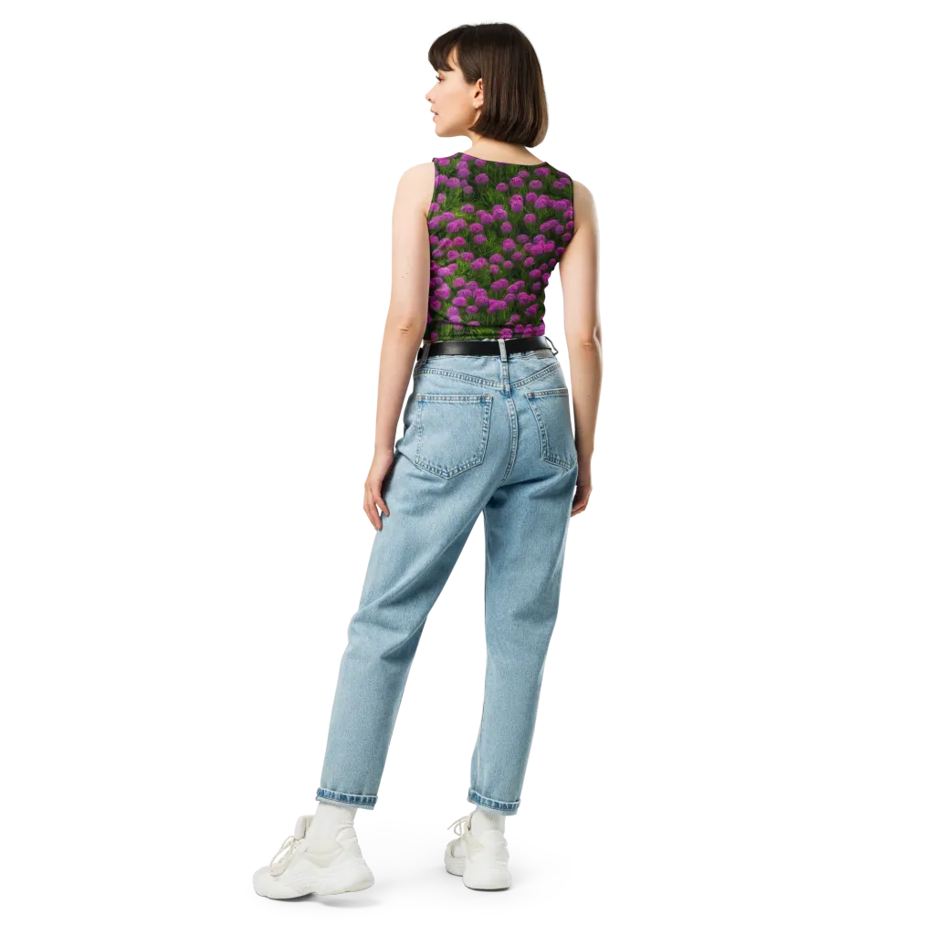 Magenta Meadow on Crop Top — Back