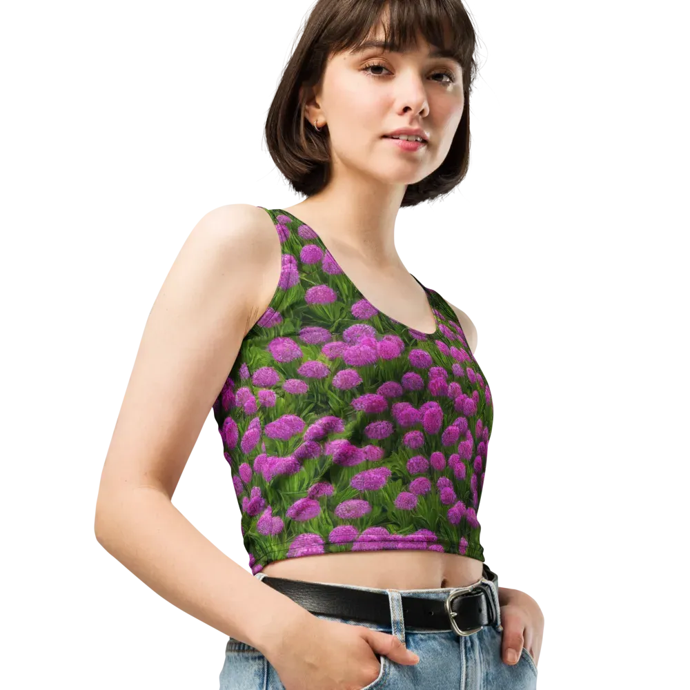 Magenta Meadow on Crop Top — Right Front