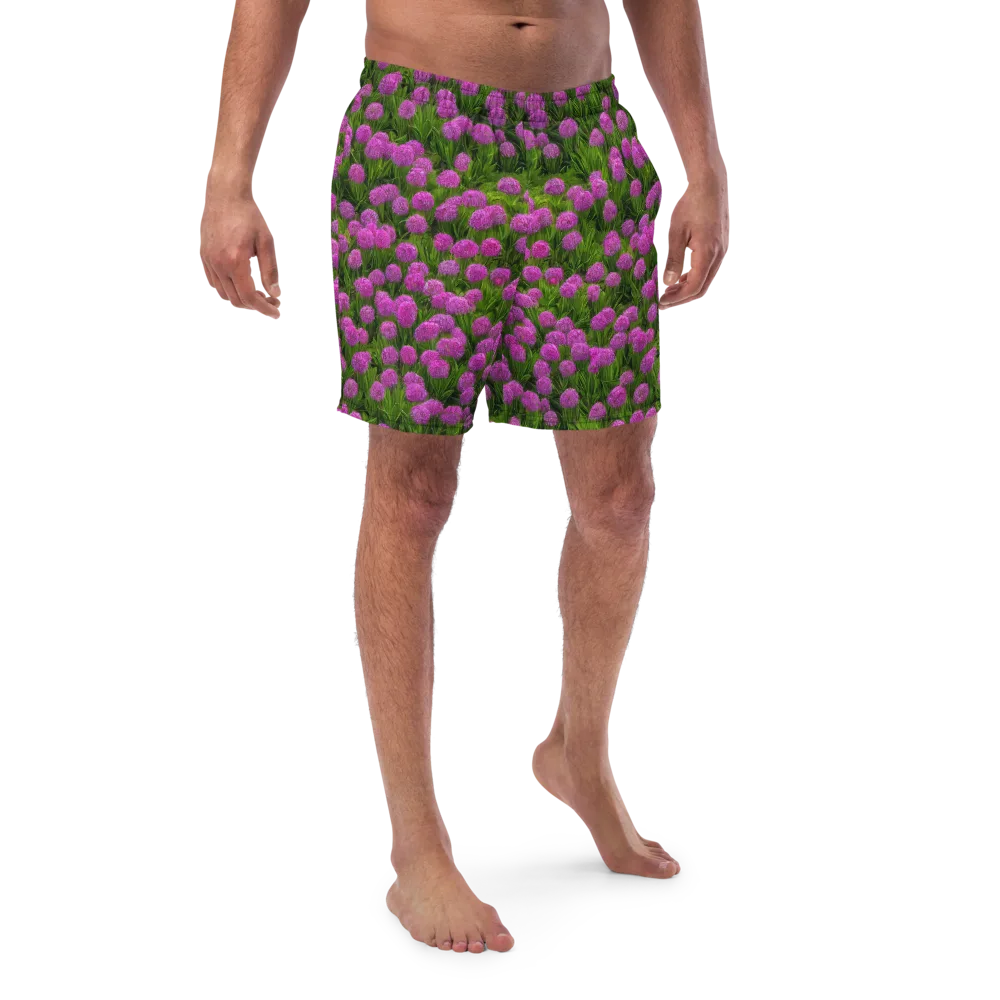 Magenta Meadow on Swim Trunks — Front