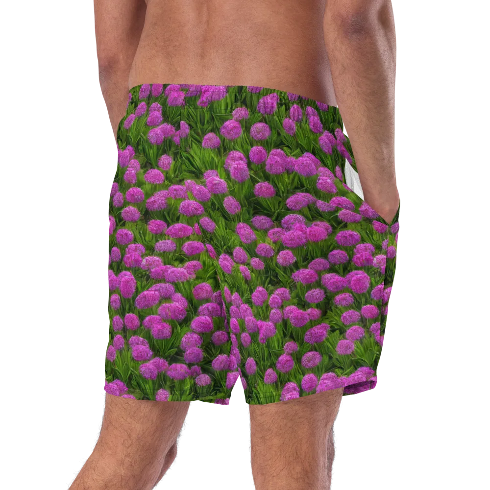 Magenta Meadow on Swim Trunks — Right Back