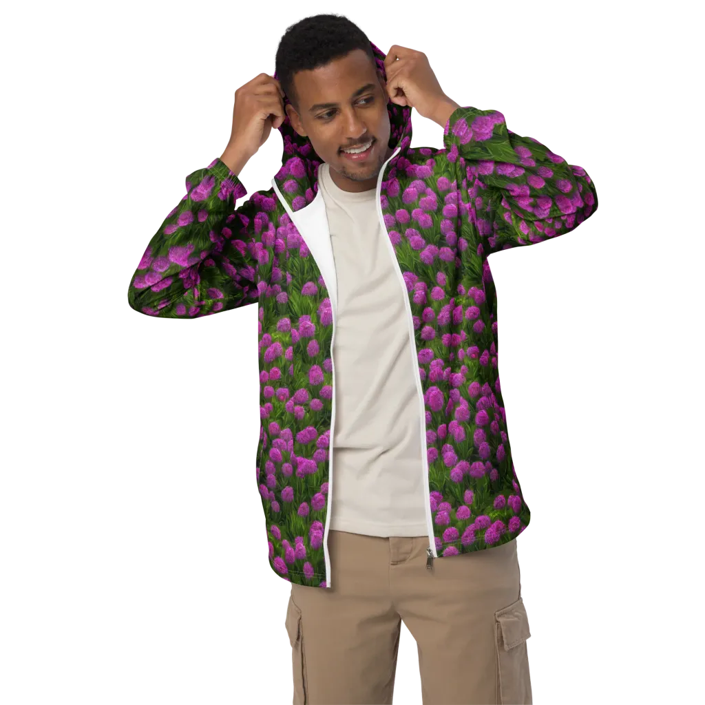 Magenta Meadow on Men's Windbreaker — Front