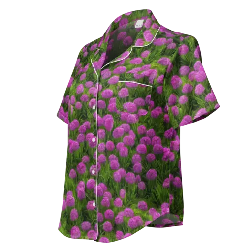 Magenta Meadow on a Women's Short Sleeve Pajama Top