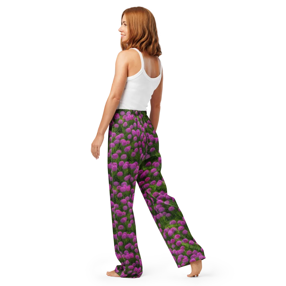 Magenta Meadow on Women's Pajama Pants — Back
