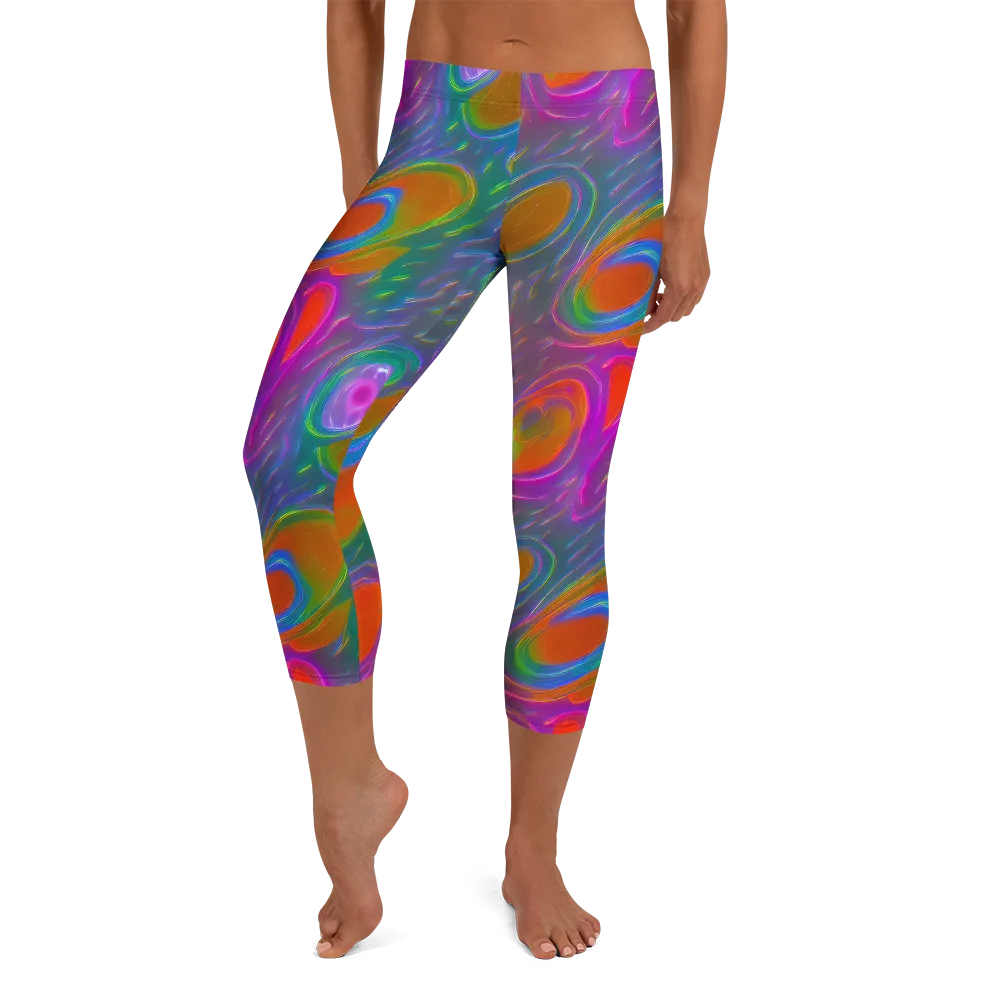 Prism Tide on Capri Leggings — Front