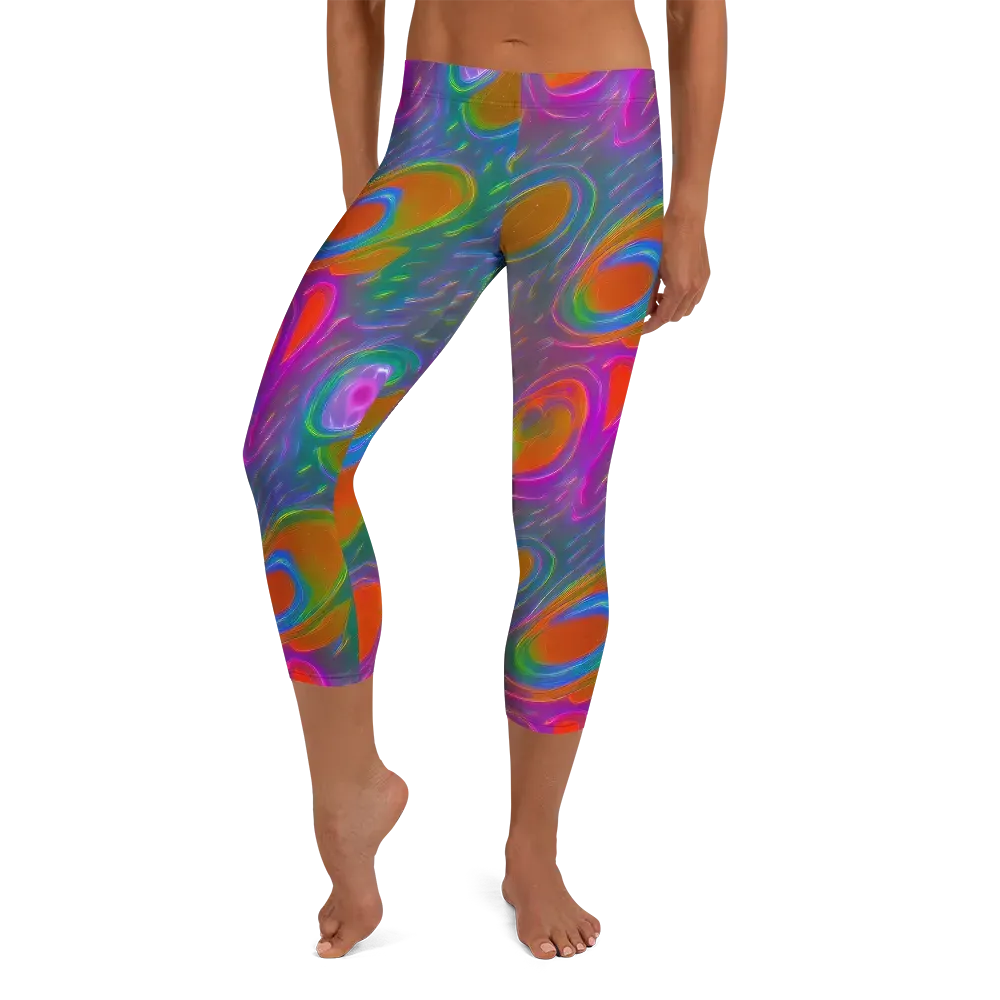 Prism Tide on Capri Leggings — Front