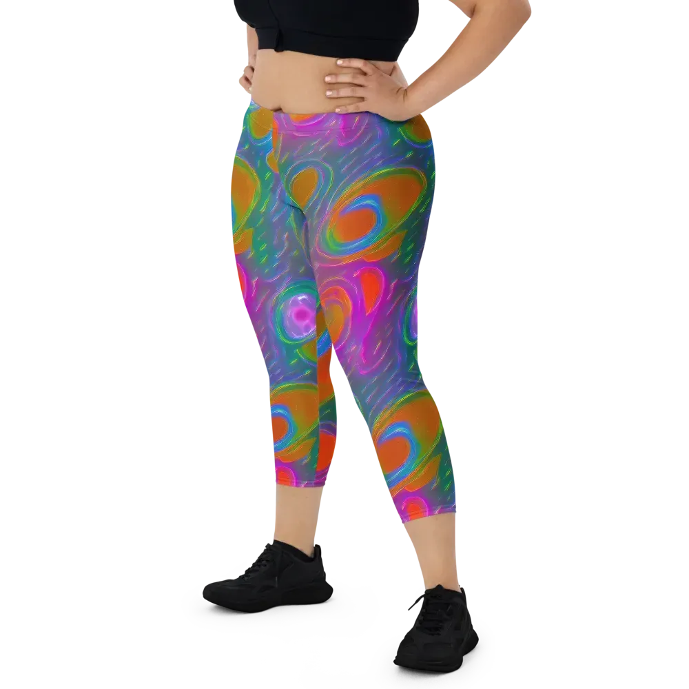 Prism Tide on Capri Leggings — Front