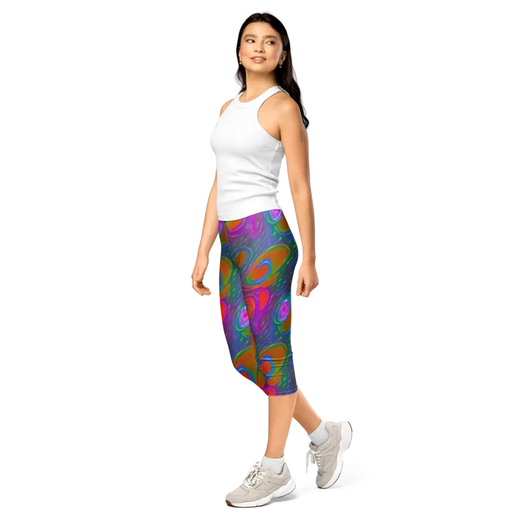 Prism Tide on Capri Leggings — Left Front