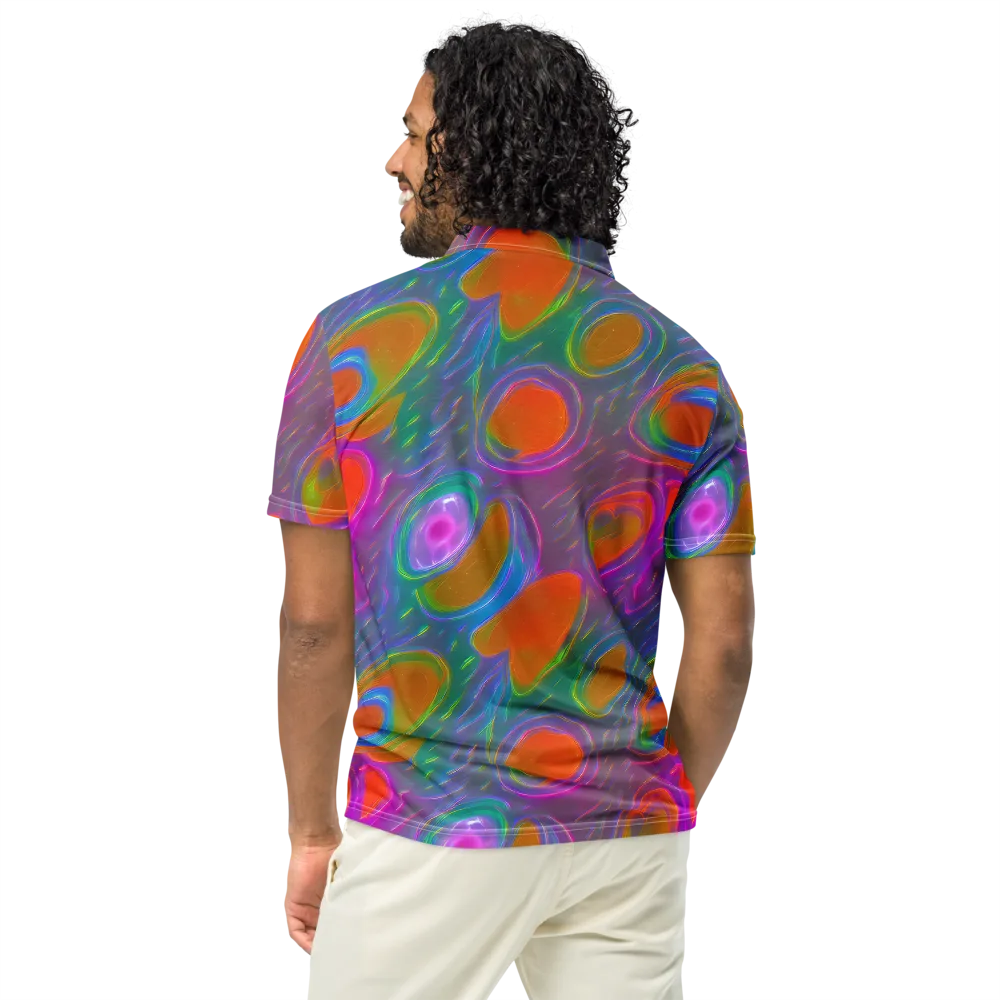 Prism Tide on Men's Slim Fit Polo Shirt — Back