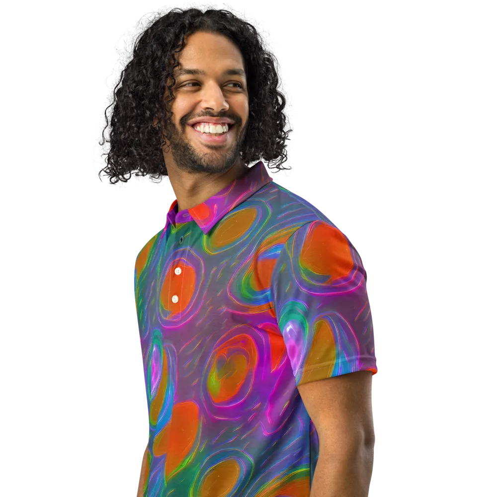 Prism Tide on Men's Slim Fit Polo Shirt — Left Front
