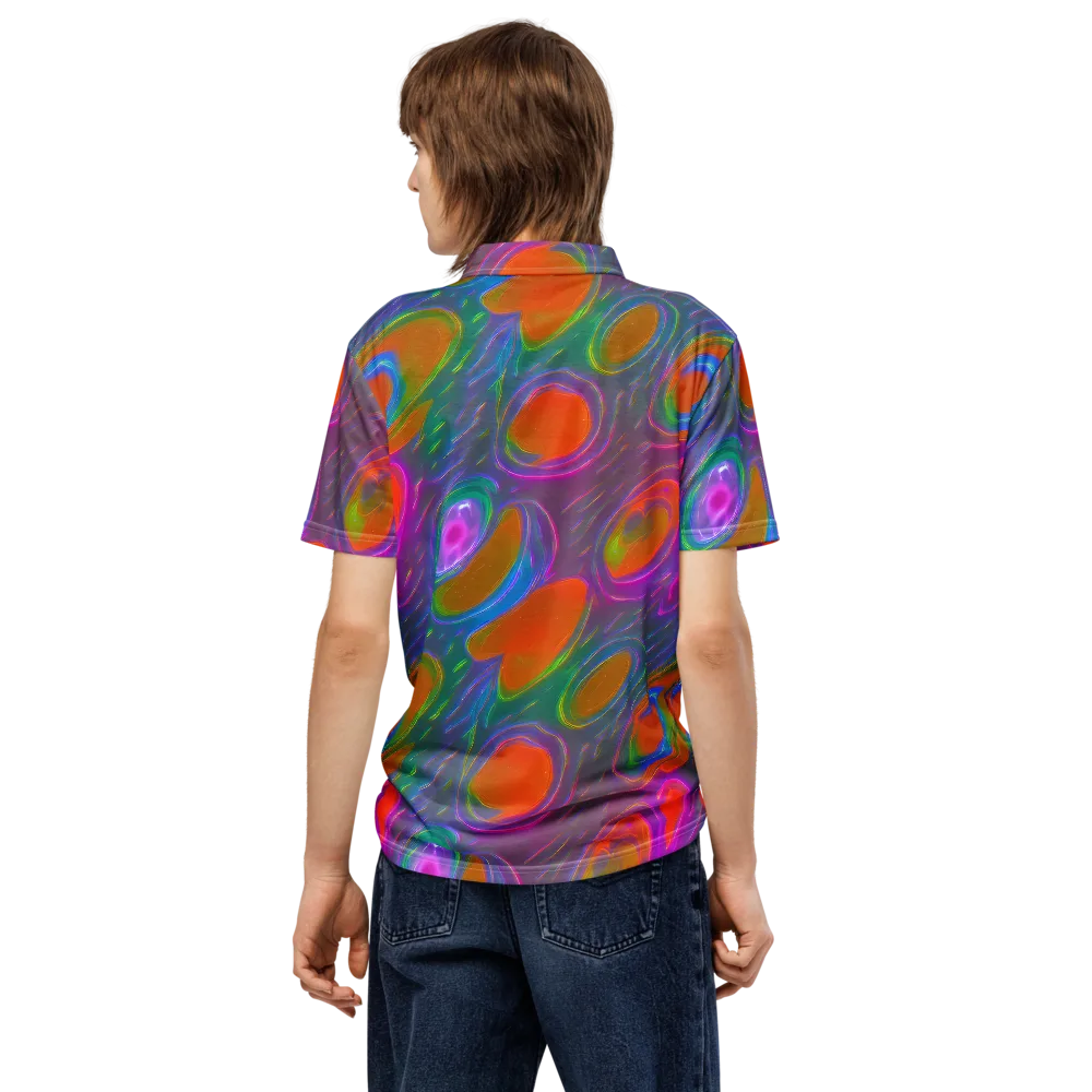 Prism Tide on Men's Slim Fit Polo Shirt — Back
