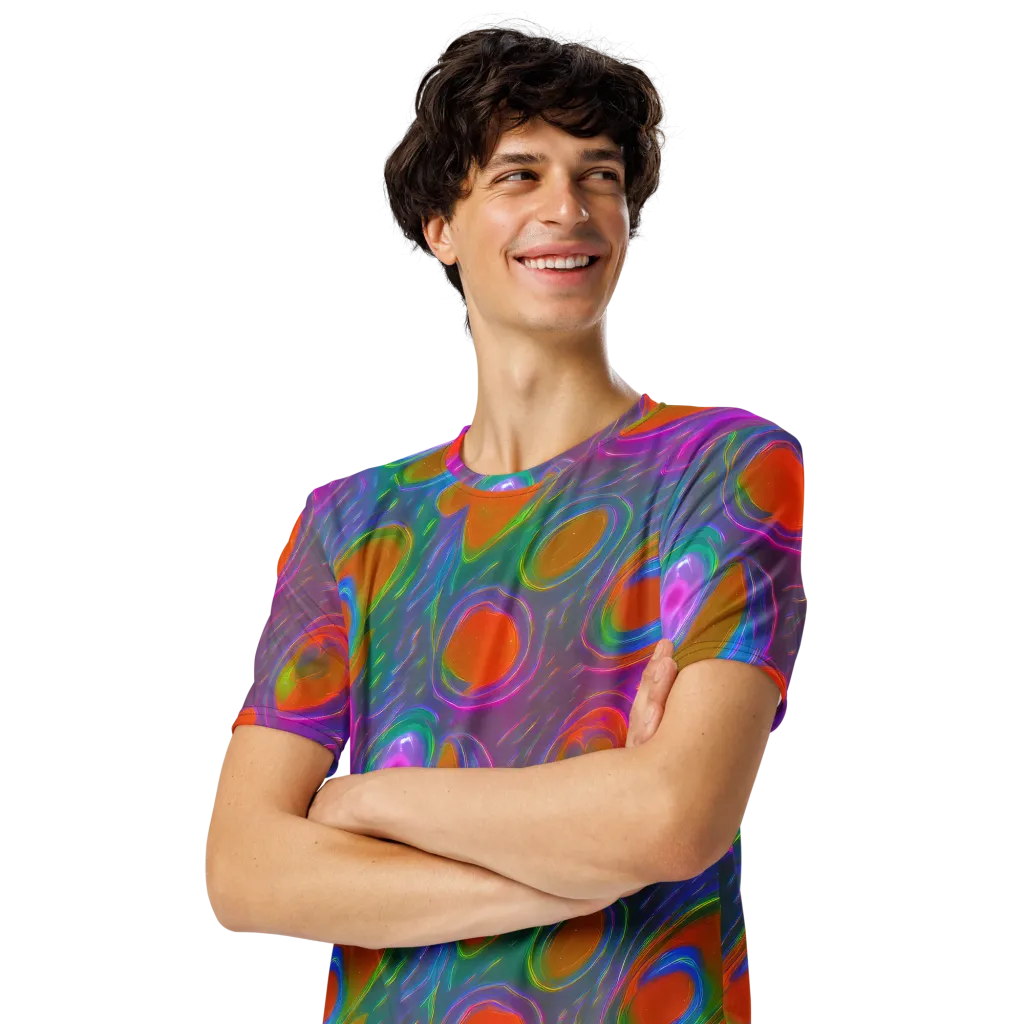 Prism Tide on Men's Crew Neck T-Shirt — Left Front