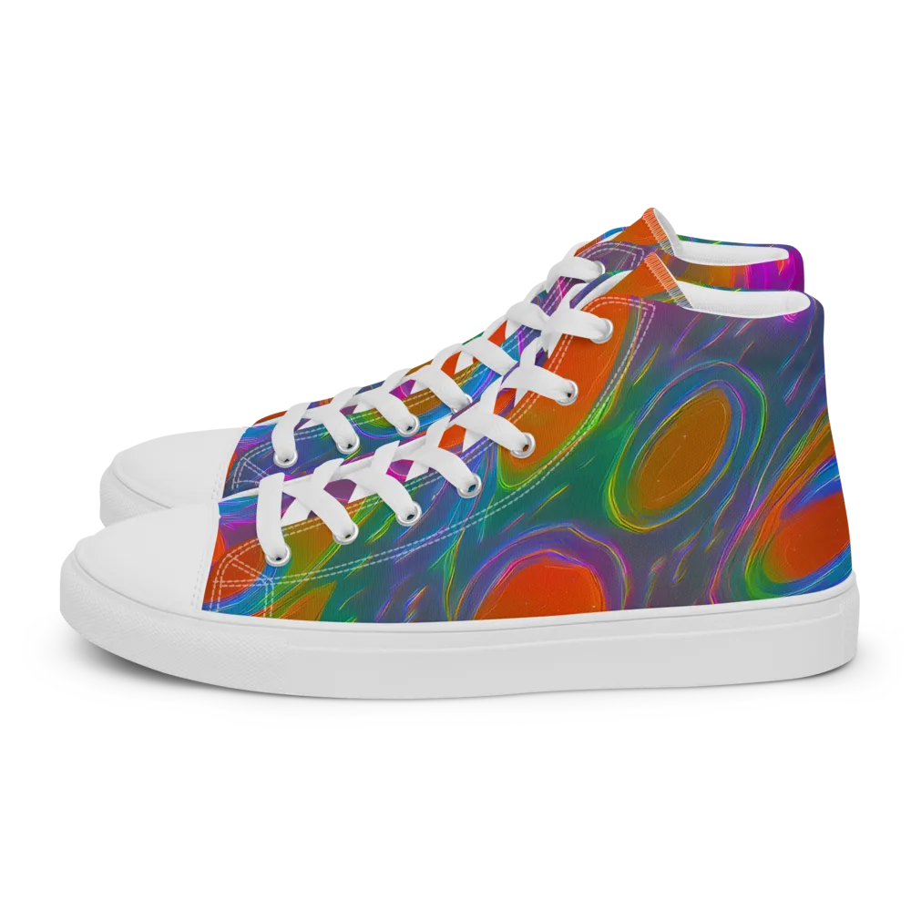 Prism Tide on Men's High Top Canvas Shoes — Left