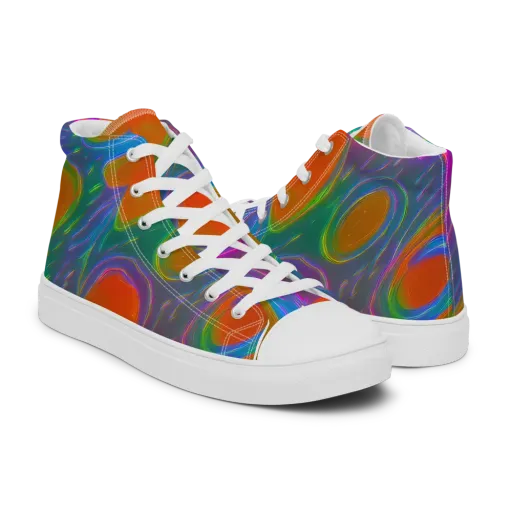 Prism Tide on a Men's High Top Canvas Shoes