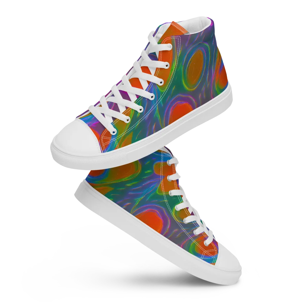 Prism Tide on Men's High Top Canvas Shoes — Front