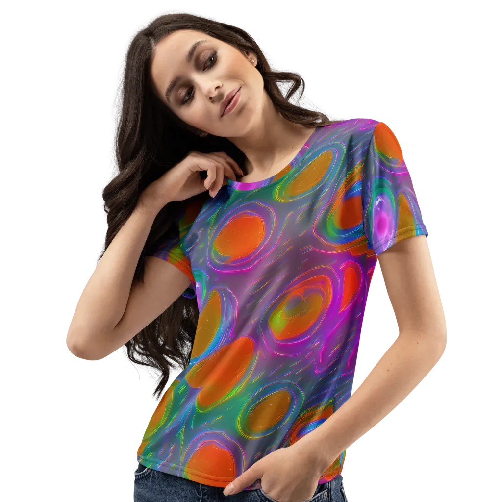 Prism Tide on Women's Crew Neck T-Shirt — Left Front
