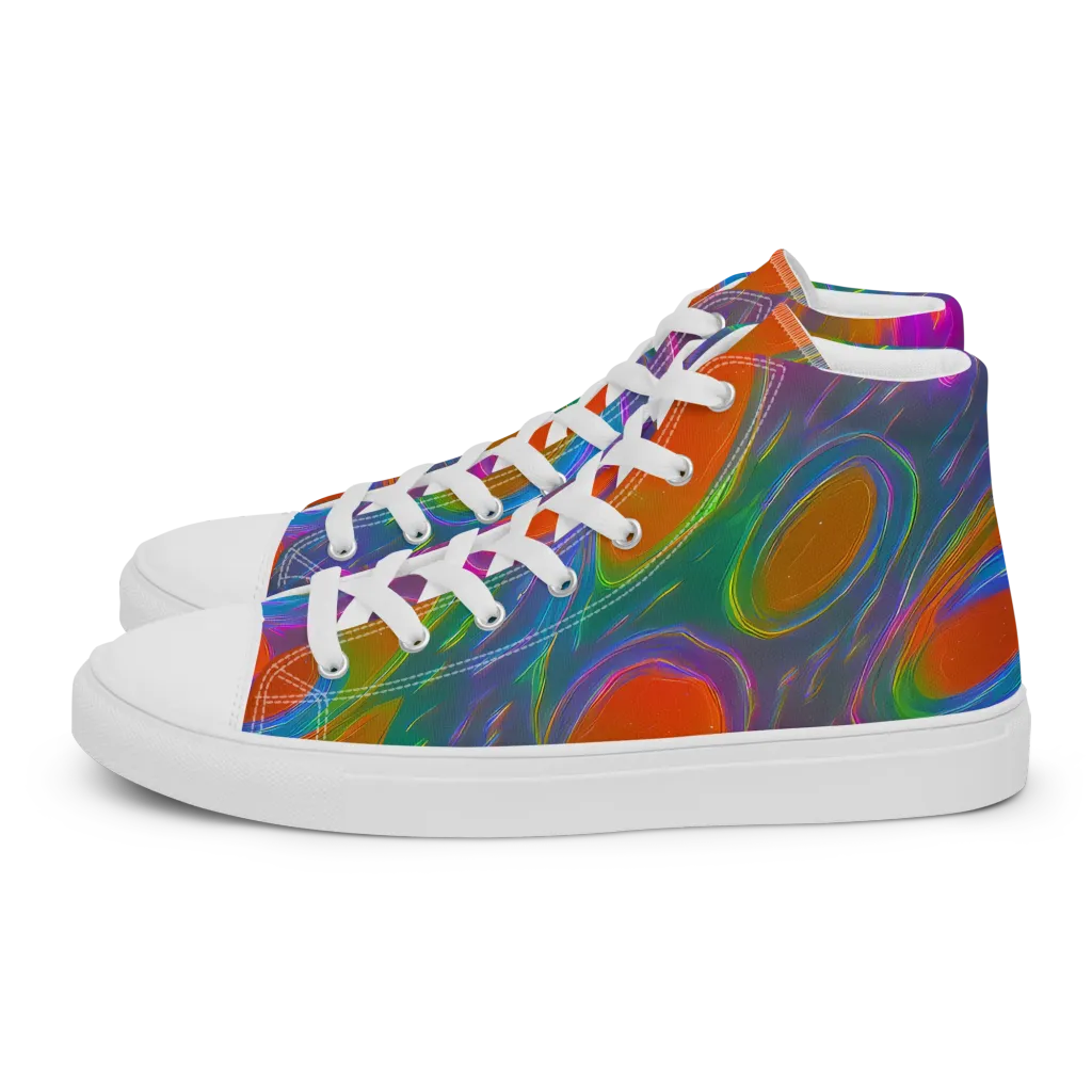 Prism Tide on Women's High Top Canvas Shoes — Left
