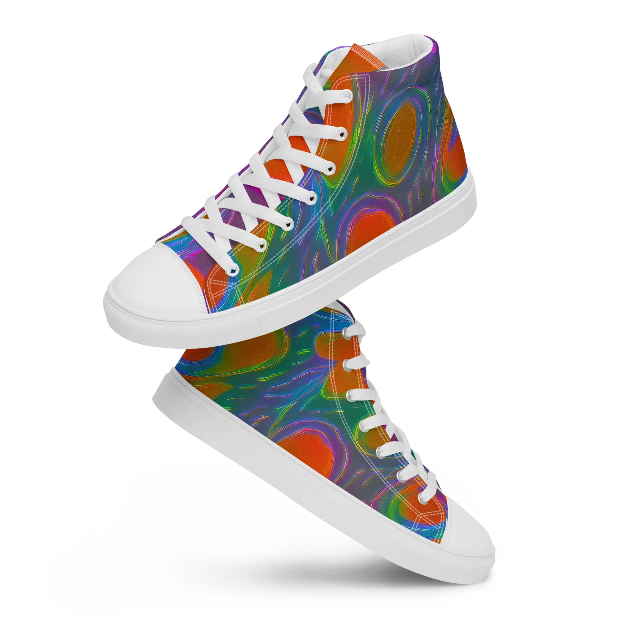 Prism Tide on Women's High Top Canvas Shoes — Front