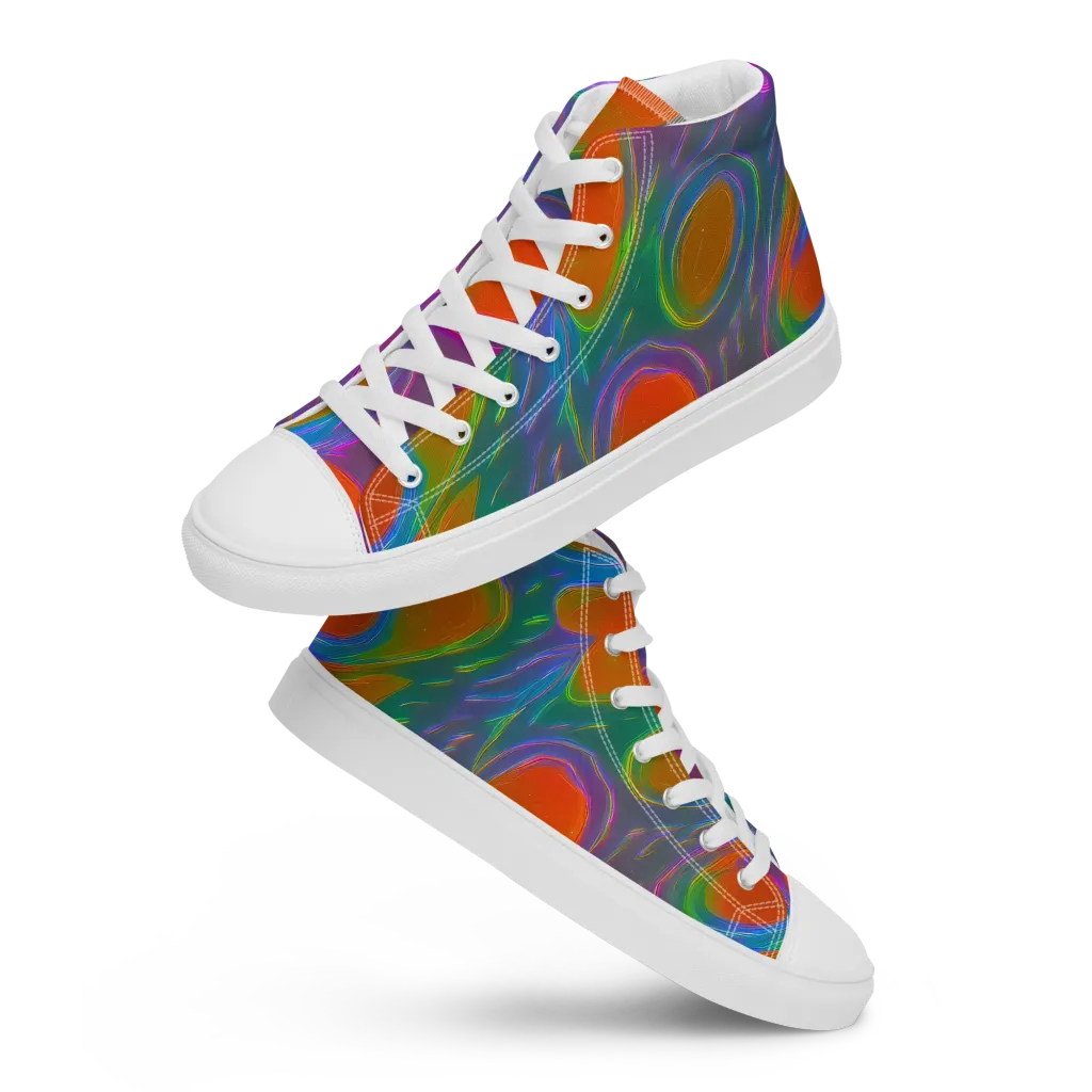 Prism Tide on Women's High Top Canvas Shoes — Front