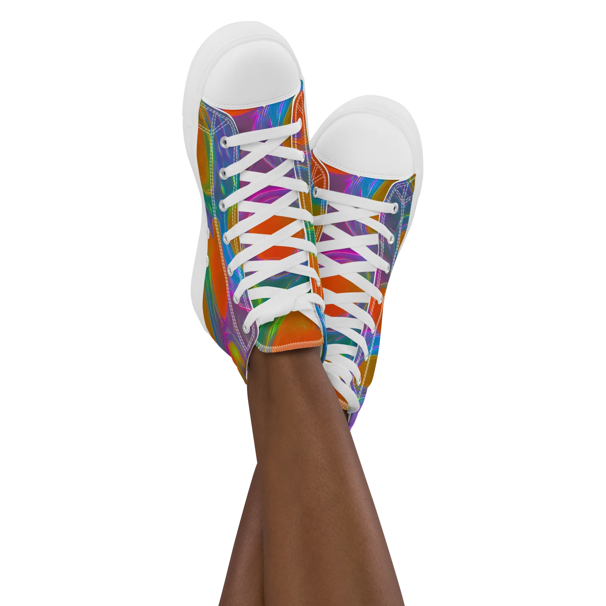 Prism Tide on Women's High Top Canvas Shoes — Front