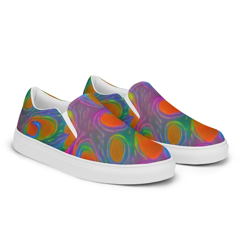 Prism Tide on Men's Slip-On Canvas Shoes — Right Front