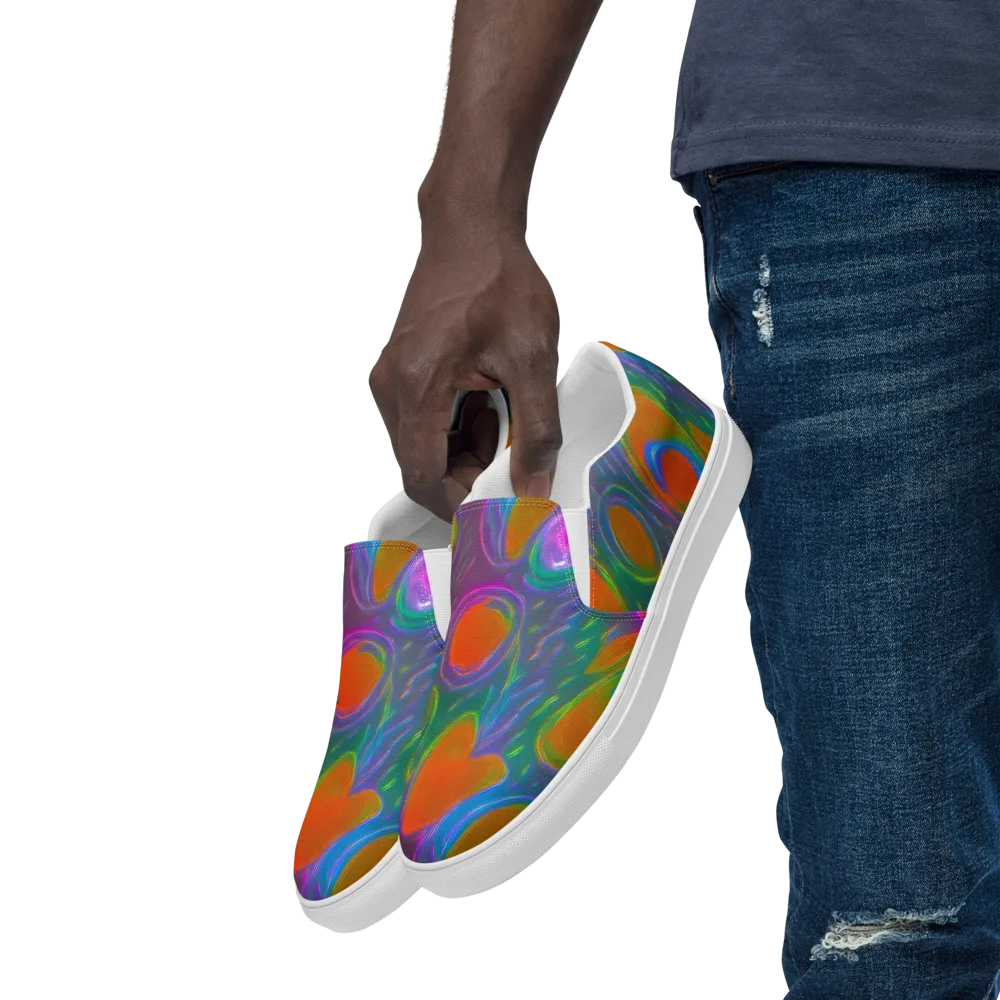 Prism Tide on Men's Slip-On Canvas Shoes — Left Front