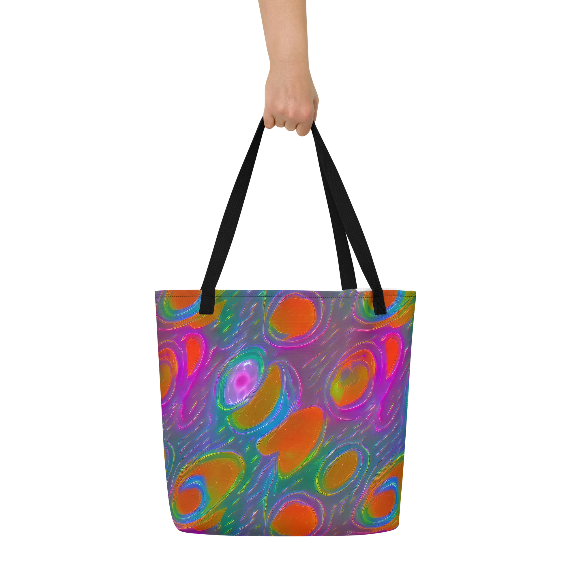 Prism Tide on Large Tote Bag W/ Pocket — Front