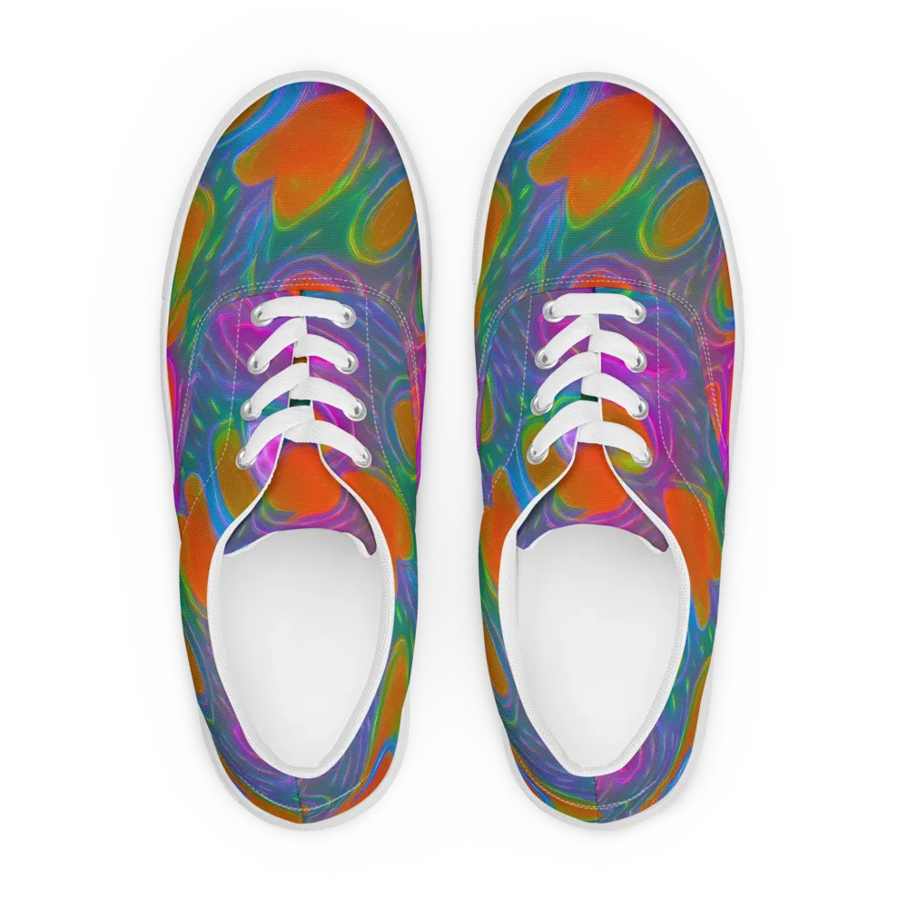 Prism Tide on Men's Lace-Up Canvas Shoes — Front
