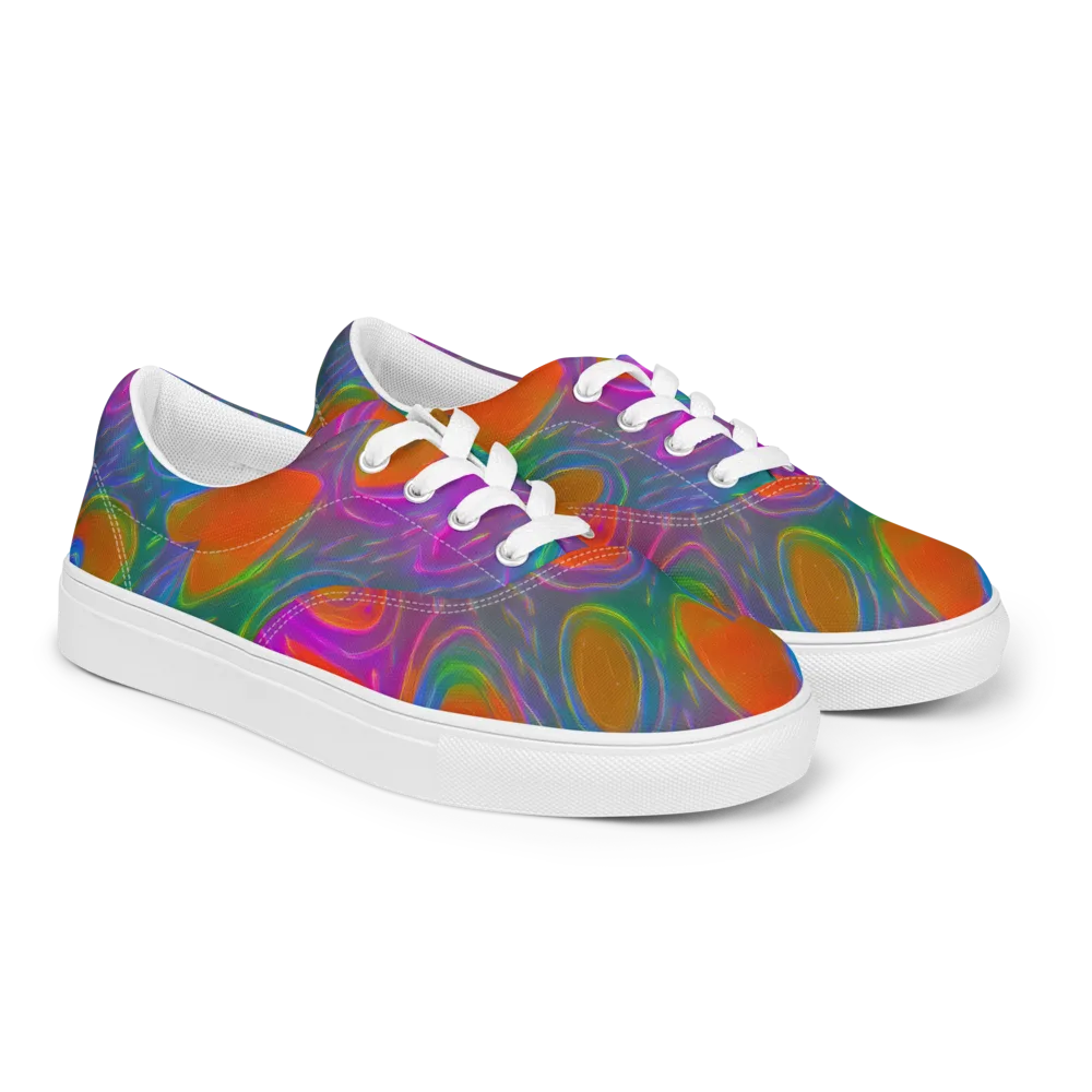 Prism Tide on Men's Lace-Up Canvas Shoes — Right Front