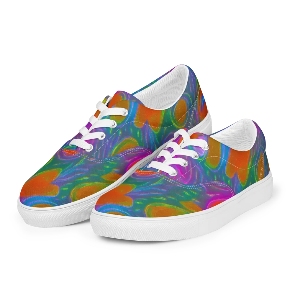 Prism Tide on Men's Lace-Up Canvas Shoes — Left Front