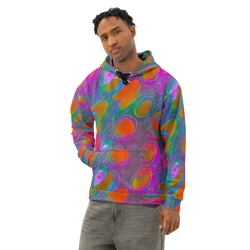 Prism Tide on Cotton Hoodie — Left Front