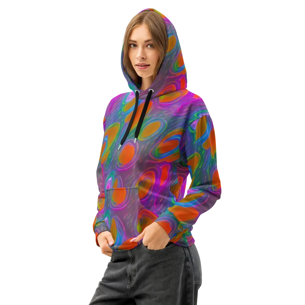 Prism Tide on Cotton Hoodie — Left Front