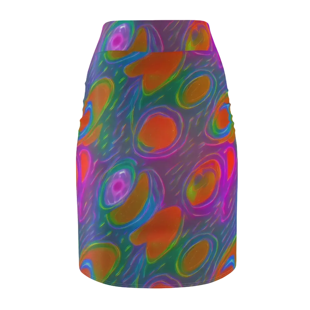 Prism Tide on Pencil Skirt — Back