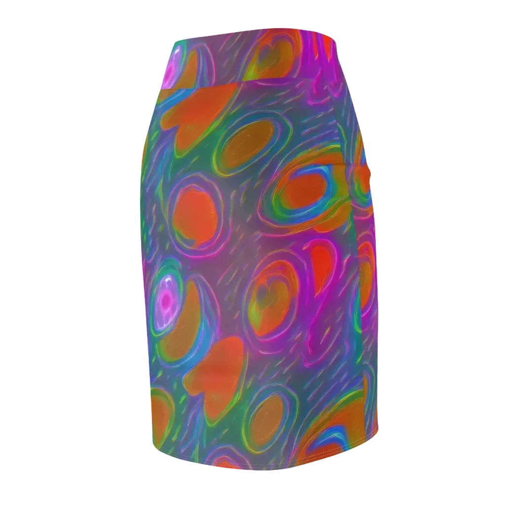 Prism Tide on Pencil Skirt — Back Side