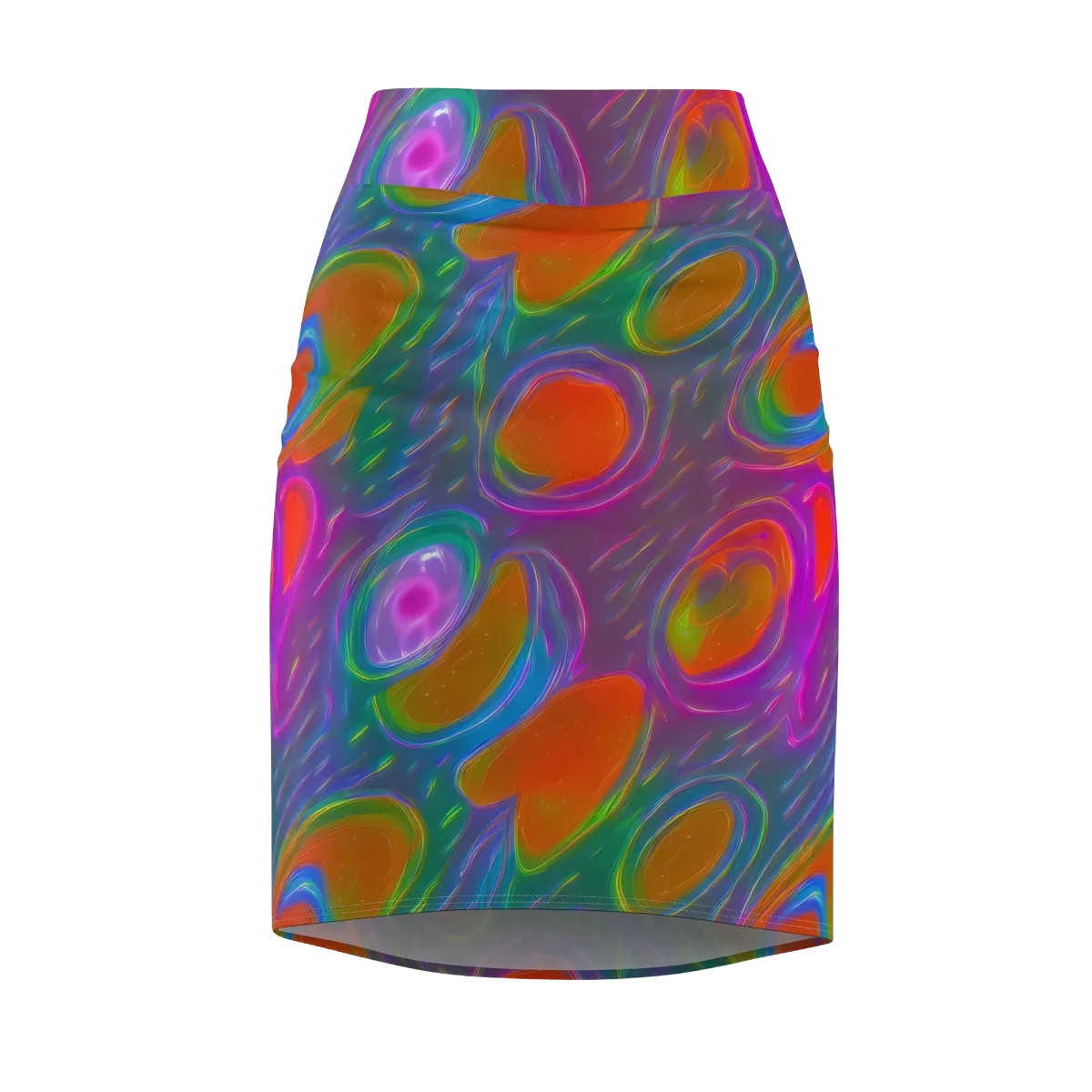 Prism Tide on Pencil Skirt — Front
