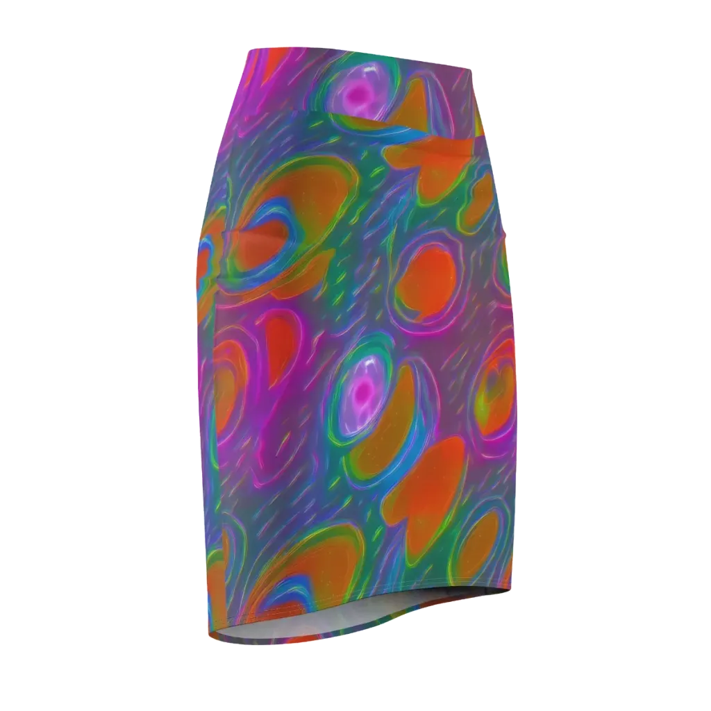 Prism Tide on Pencil Skirt — Front Side