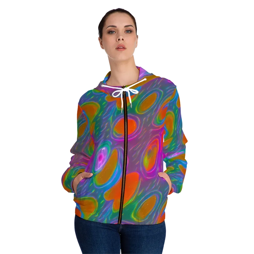 Prism Tide on Women's Full-Zip Hoodie — Front On Person