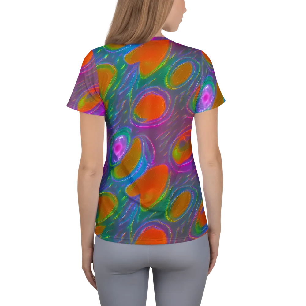Prism Tide on Women's Athletic T-Shirt — Back