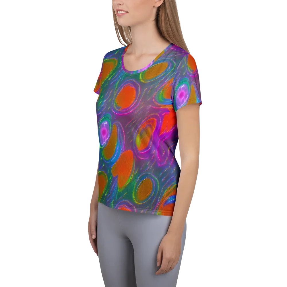 Prism Tide on Women's Athletic T-Shirt — Left