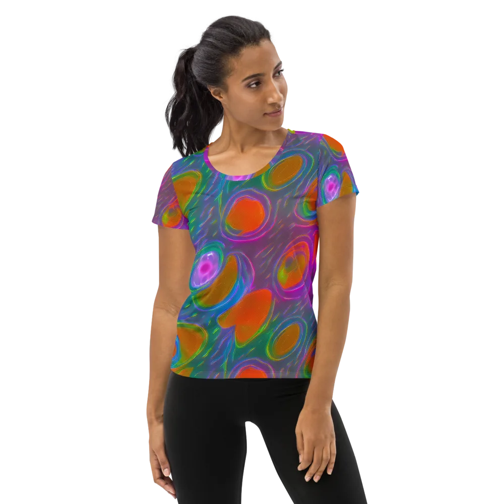 Prism Tide on Women's Athletic T-Shirt — Front