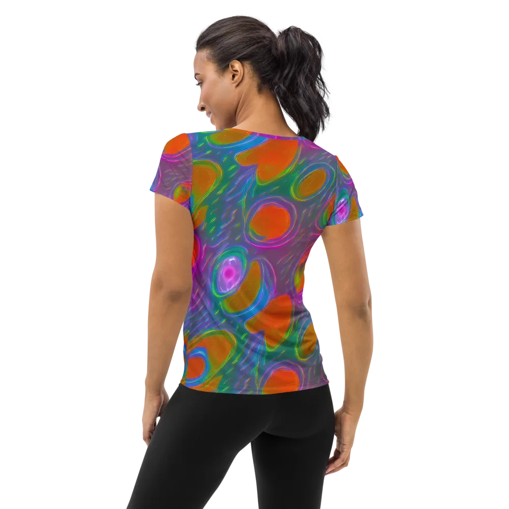 Prism Tide on Women's Athletic T-Shirt — Back