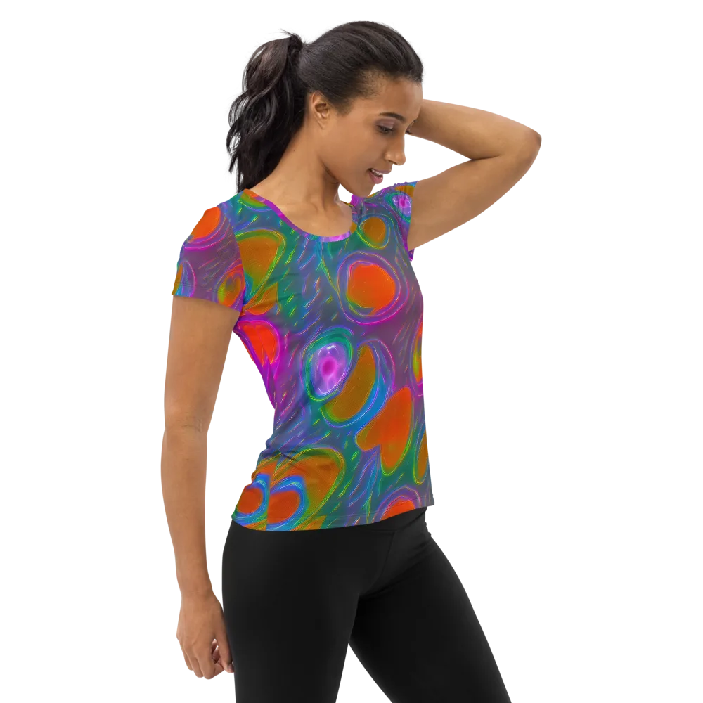 Prism Tide on Women's Athletic T-Shirt — Right