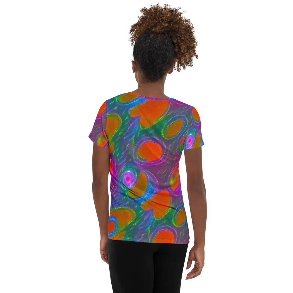 Prism Tide on Women's Athletic T-Shirt — Back