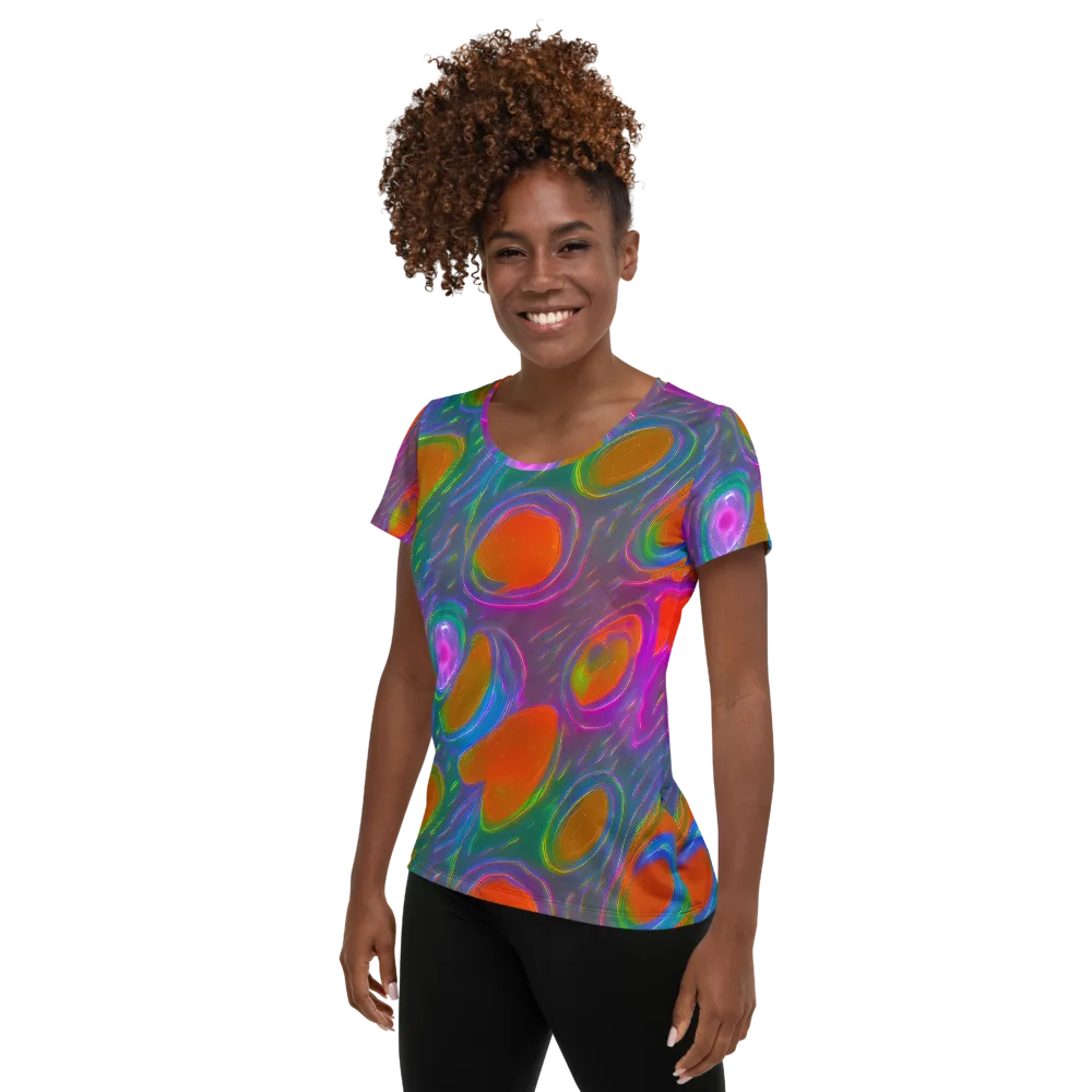 Prism Tide on Women's Athletic T-Shirt — Left
